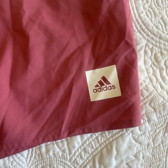 NWT Adidas Mens Pink Strata Short Length Solid Drawstring Swim Trunks Shorts 2XL - Picture 6 of 15